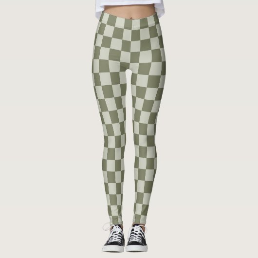 Leggings Sage Green Checkerboard (Devant)