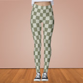 Leggings Sage Green Checkerboard 