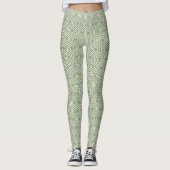 Leggings Sage Green Hexagon Honeycomb Nom du Motif (Devant)