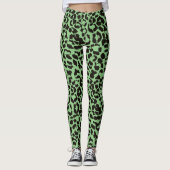 Leggings Sage green Leopard Safari Imprimer (Devant)