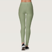 Leggings Sage Vert Élégant Neutre Plaque Couleur Solide (Dos)