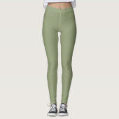 Leggings Sage Vert Élégant Neutre Plaque Couleur Solide (Devant)