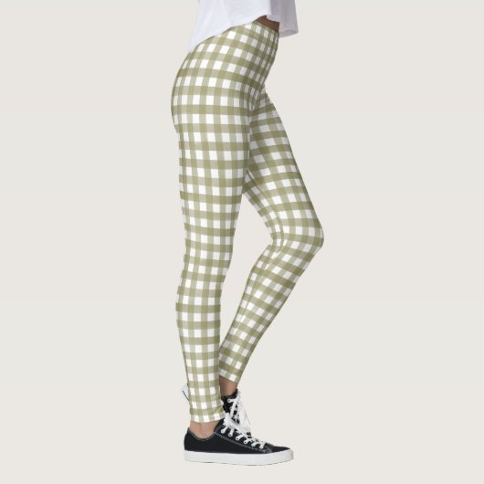 Leggings Sage Vert En vichy Plaid Motif (Droite)
