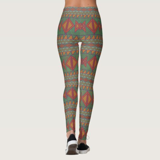 Leggings Sagebrush sud-ouest vert conception géométrique Le (Dos)