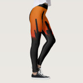 Leggings Saguaro coucher de soleil orange et noir, nom pers (Droite)