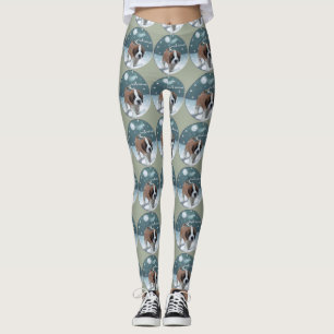 Leggings Saint Bernard Puppy Noël
