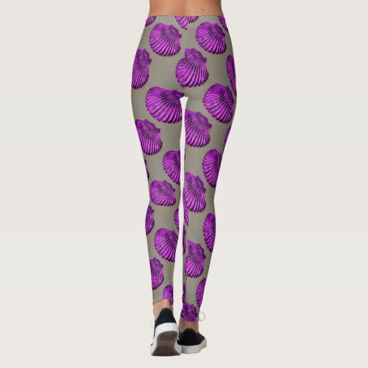 Leggings Saint-Jacques-de-mer violet gris (Dos)