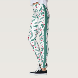 Leggings Saint Noël et motif de cerfs