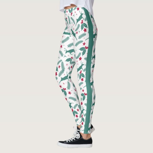 Leggings Saint Noël et motif de cerfs (Gauche)
