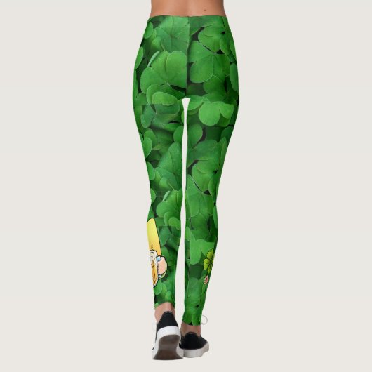 Leggings Saint Patrick Personnalisez les mots Verte Clover (Dos)