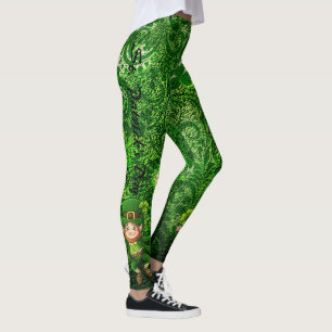 Leggings Saint Patrick's Day Green Clover Personnaliser le