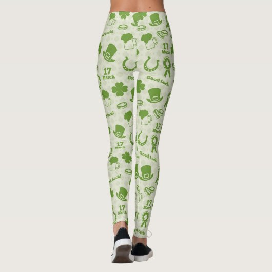 Leggings Saint Patrick's Day Green Elements Motif (Dos)