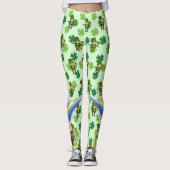 Leggings Saint Patrick's Day Leprechaun Shamrock arc-en-cie (Devant)