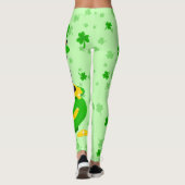 Leggings Saint Patrick's Day Shamrock Pot of Gold Black Cat (Dos)