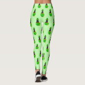 Leggings Saint Patrick's Day Shamrock Pot of Gold Black Cat (Dos)