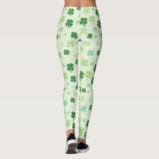 Leggings Saint Patricks jour Green Cover Shamrock Motif (Dos)