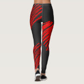 Leggings Saint-Valentin, Amour, Cœur Rouge, Danse, Exercice (Dos)