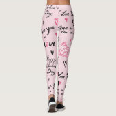 Leggings Saint-Valentin : Arrière - plan "Je t'aime". (Dos)