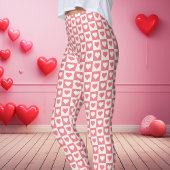 Leggings Saint-Valentin Cœur Damier Rose
