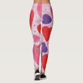 Leggings Saint-Valentin Coeurs en rose, violet et rouge (Dos)