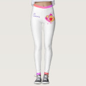 Leggings Saint Valentin Coeurs et nuances de rose (Devant)