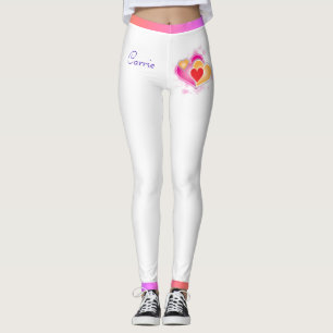 Leggings Saint Valentin Coeurs et nuances de rose