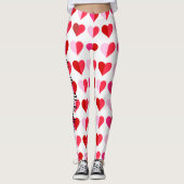 Leggings Saint-Valentin Coeurs Jouer partout rouge rose mig (Devant)