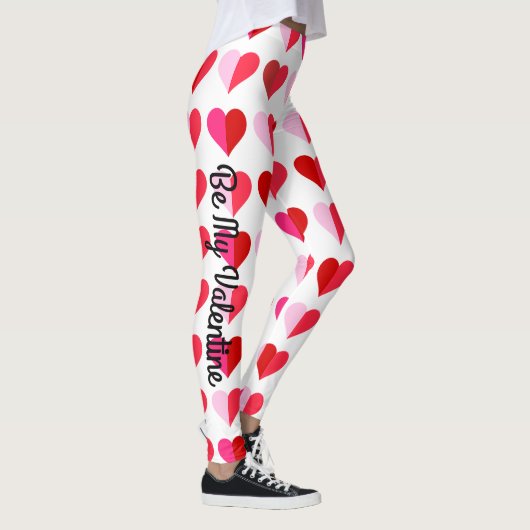 Leggings Saint-Valentin Coeurs Jouer partout rouge rose mig (Droite)