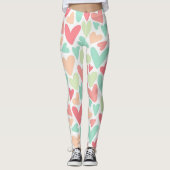 Leggings Saint Valentin Coeurs Pastel (Devant)