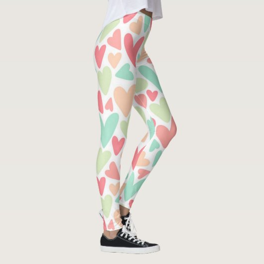 Leggings Saint Valentin Coeurs Pastel (Droite)