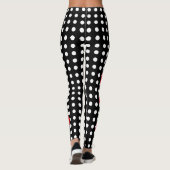 Leggings Saint Valentin Coeurs rouges Noir Blanc Polka Poin (Dos)