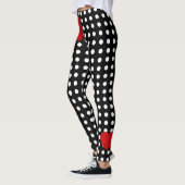 Leggings Saint Valentin Coeurs rouges Noir Blanc Polka Poin (Gauche)