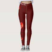 Leggings Saint Valentin Coeurs rouges VOTRE TEXTE Dans (Devant)