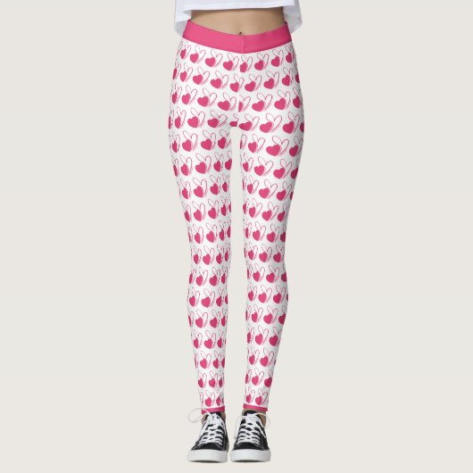 Leggings Saint-Valentin Coeurs Tordus (Devant)