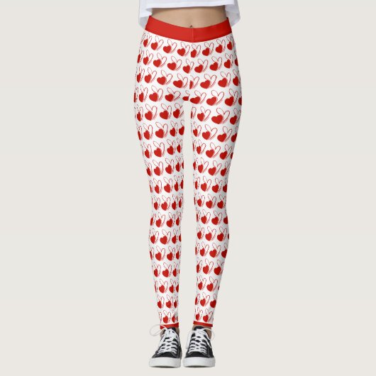 Leggings Saint-Valentin Coeurs Tordus (Devant)