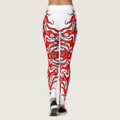 Leggings Saint-Valentin Tatouage Tribal des Coeurs rouges (Dos)