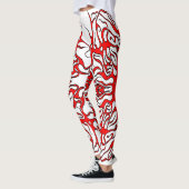 Leggings Saint-Valentin Tatouage Tribal des Coeurs rouges (Gauche)