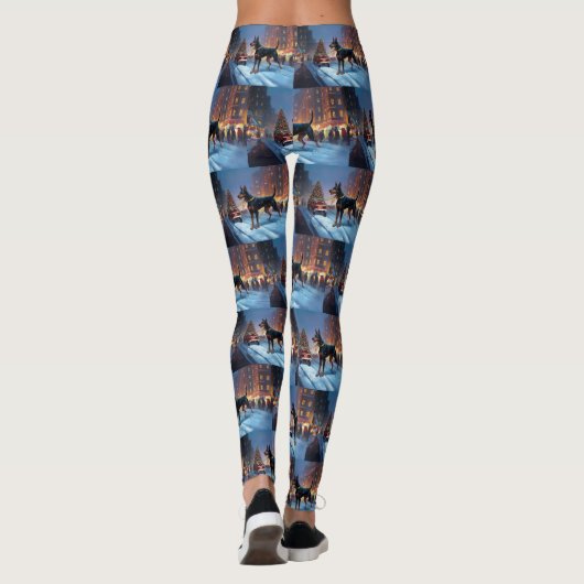 Leggings Saison Festive de Noël Doberman (Dos)