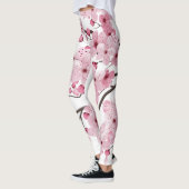 Leggings Sakura Arbre japonais en fleurs de cerisier (Gauche)