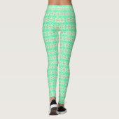 Leggings Salle De Fitness Motif Vert Jaune Rose (Dos)