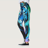 Leggings Salle de gym Electric Blue Tiger (Gauche)