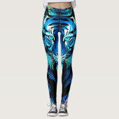 Leggings Salle de gym Electric Blue Tiger (Devant)