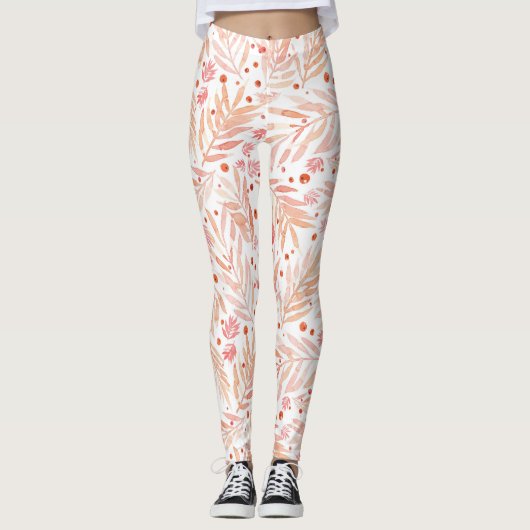Leggings Salmon Foliage (Devant)