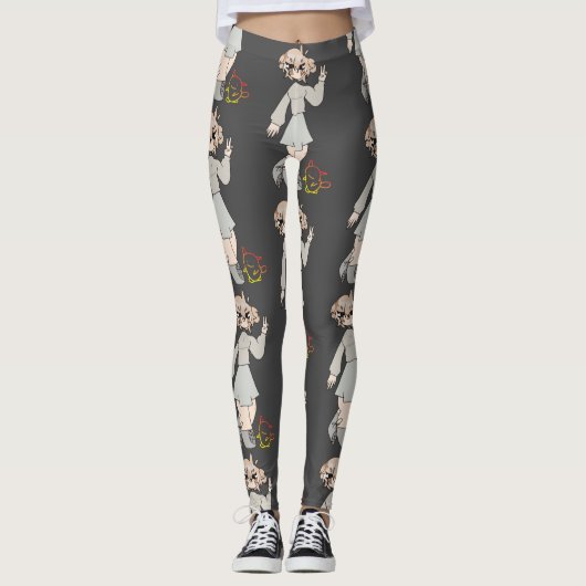 Leggings Salut fille bébé mignonne dessin (Devant)