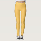 Leggings Samoan Soleil Golden Jaune couleur solide Impressi (Devant)