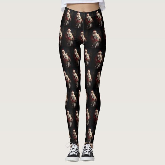 Leggings Samoyé Avec Noël Festif Du Père Noël (Devant)