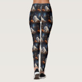 Leggings Samoyed Citrouilles Halloween Effrayant (Dos)