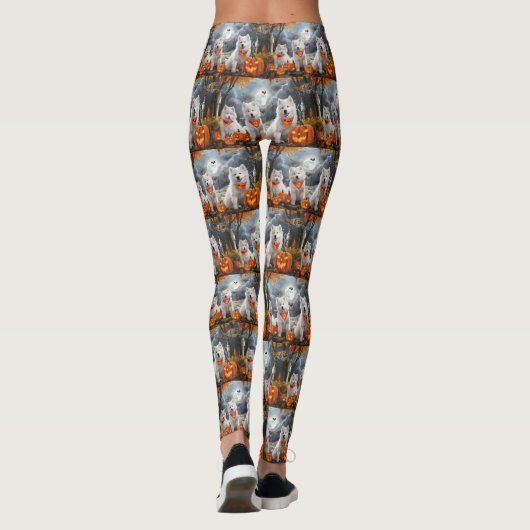 Leggings Samoyed Halloween Éffrayant (Dos)
