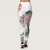 Leggings Samurai on the Bridge under the Red Moon (Dos)