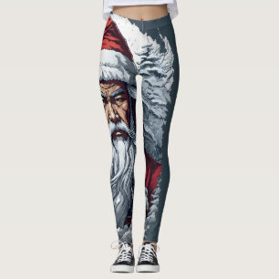 Leggings Samurai Père Noël Warrior Christmas Art Cadeau